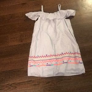 Striped cold shoulder dress